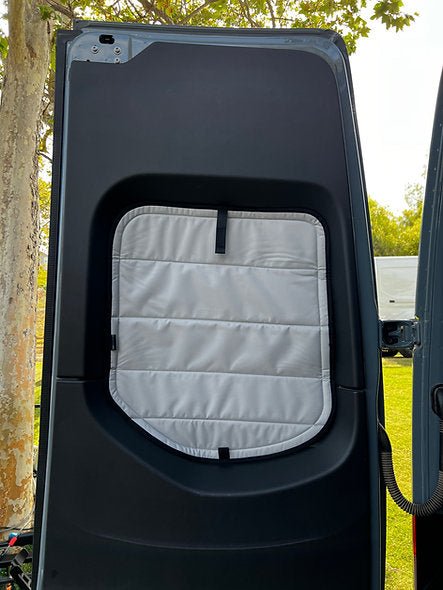 VanEssential Mercedes Sprinter Rear Door Window Covers (Pair) - Out There Vans